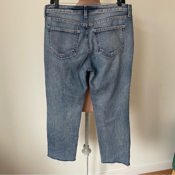 L'AGENCE Milana Westwood Blue Raw Hem Straight Leg Low Rise Stovepipe Jeans 28 - Picture 4 of 10